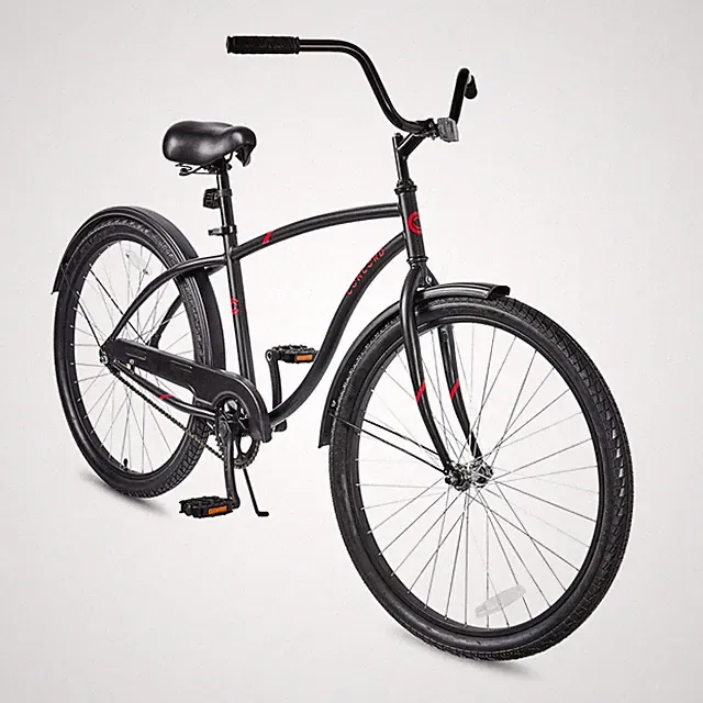 Men's 26" Pacifica Beach Cruiser Bike Steel Frame Comfort Ride, Matte Black